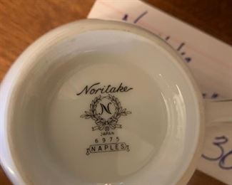 #208		Noritake Coffee "Naples" 6 pc setting	 $30.00 
