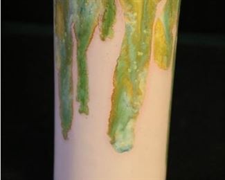 Drip glaze cylindrical vase