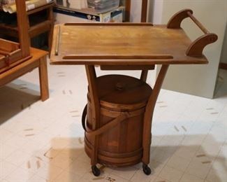 Unique tea cart with barrel