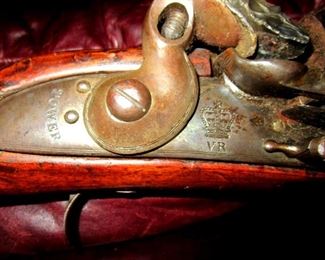  British Boarding Flint Lock Musket 1720-1770  by  Tower  w/ Crown over VR. Used by Pirates and British Navy