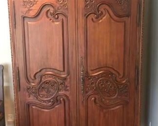 Beautiful Carved Wood Armoire - amazing statement piece in flawless condition - ($700) price negotiable