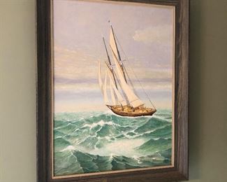 1 of Several Original Oils by A Kotz  Sail boat on Lake Superior