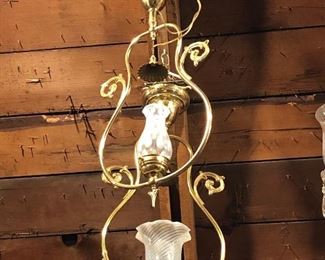 Pair of Victorian Gas Fixtures Converted to Electric