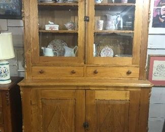 Beautiful Antique Butternut Kitchen Cabinet