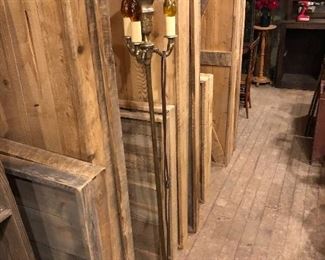 Reclaimed Barn Wood Panels & Floor Lamp