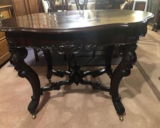 Rosewood Turtle Top Parlor Table