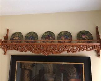 Hand Carved Scandinavian Wall Shelf by R D Evensen Alexandria, MN
