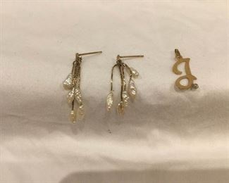 14K Freshwater Pearl Earrings & 14K Pendant https://ctbids.com/#!/description/share/278120