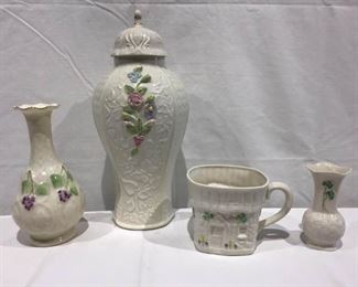 Belleek Irish Porcelain 4 Pcs. https://ctbids.com/#!/description/share/278028