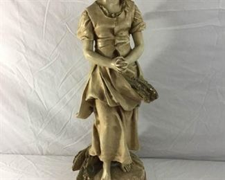 Vintage Large 28'' inch Charlkware Plaster Statue '' If a woman,'' https://ctbids.com/#!/description/share/278041