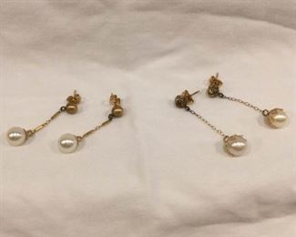 14K & Pearl Earrings 2 Pair Vintage https://ctbids.com/#!/description/share/278077