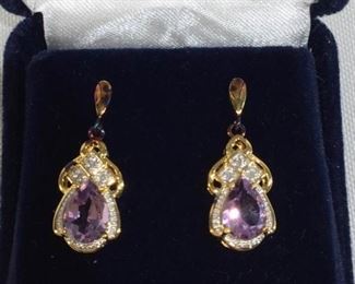 The Danbury Mint Amethyst & Diamond Earrings https://ctbids.com/#!/description/share/278078
