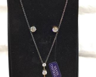 Sterling & Cubic Zirconia Earrings & Necklace Set https://ctbids.com/#!/description/share/278092
