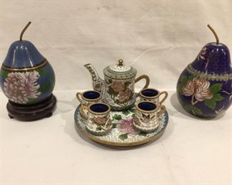 Cloisonné Tea Set & Pears 11 Piece https://ctbids.com/#!/description/share/278106