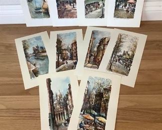 11'' x 6'' inches 10 Paris Watercolor prints of various Paris places https://ctbids.com/#!/description/share/279019