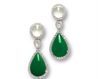 Lot 289 Jadeite Earrings GIA