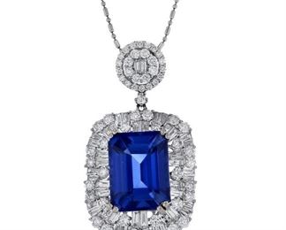 Lot 767 Tanzanite Diamond Pendant