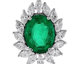 Lot 794 Emerald Diamond Pendant GRS