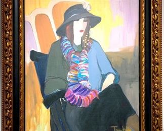 Itzak Tarkay Oil Painting Black Hat