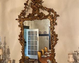 Chinese Chippendale style mirror, carved giltwood, 20th century.