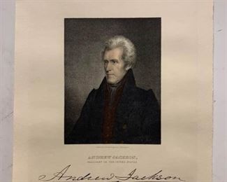 Etching of Andrew Jackson, President https://ctbids.com/#!/description/share/279464