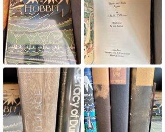 Lots of copies of The Hobbit and Lord of the Rings Trilogy