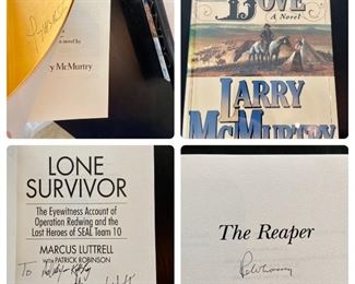 Lots Signed (Larry McMurtry, Marcus Luttrell, Peter Lovesey)