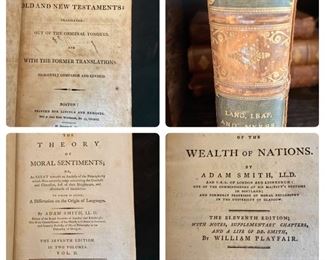 Old Bible, Homer, Adam Smith's Wealth of Nations, Adam Smith's Theory of Moral Sentiments
