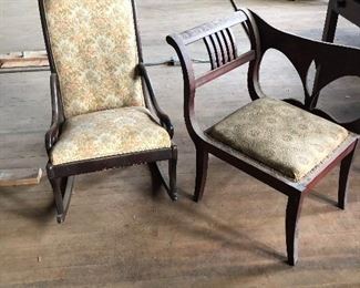 Victorian Rocker and Telephone Table