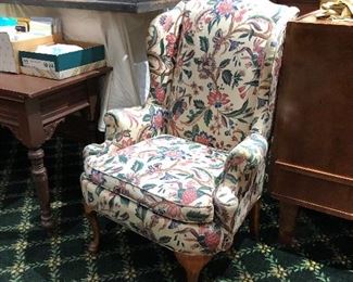 Queen Anne Style Wing Back Chair
