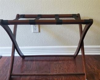 Luggage Rack for the end of the bed...in case you need to make a quick getaway in the middle of the night. I know from experience this happens and I love being prepared. Oh, the sins of my past!