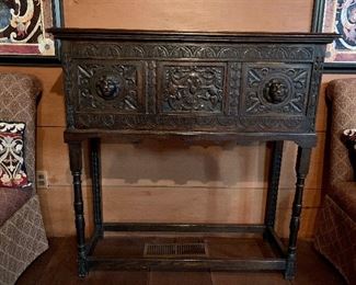 Tall Antique Jacobean Blanket Chest