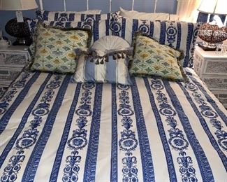 Versace Linens! White Iron Bed - Queen