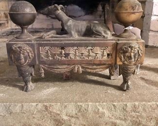 Antique French Chenet Fire Dog Pair
