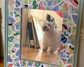 Mosaic Mirror! Hi Puppy!