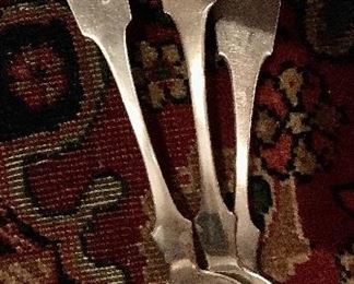 Antique coin silver spoons