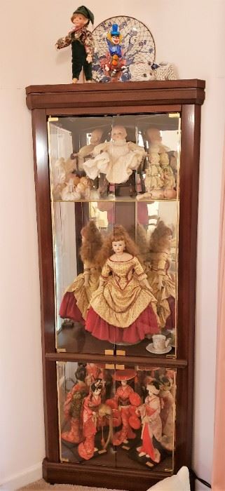 Display Cabinet and Hand Made Dolls