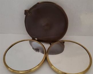 Magnifying Cosmetic Mirrors with Leather Pouch
