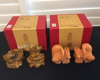 MME012 Chinese Carved Stone Animal Figurines