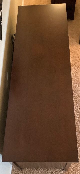 Contemporary Dark Wood Media Cabinet 26x60x19in HxWxD