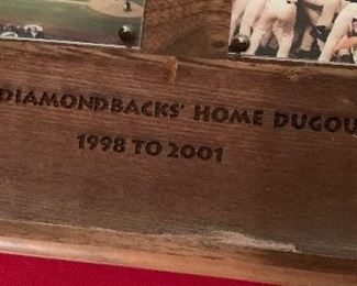 Diamondbacks Home Dugout Bench 1998 to 2001 Plaque