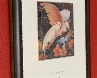 Jessie Arms Botke Salmon Creseted Cockatoos Framed Print/Poster