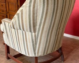 Vintage Wingback Chair w/ Ottoman 38x34x31in HxWxD Recently reupholstered with contemporary fabric.. Looks great!