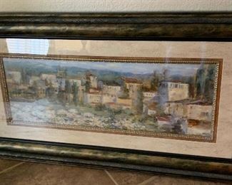 Provincial Village Painting 25x47in