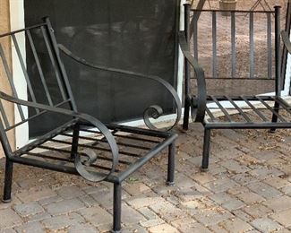 Heavy Wrought Iron Wide Scroll arm Chair #1 44x31x36in HxWxD
Heavy Wrought Iron Wide Scroll arm Chair #2 44x31x36in HxWxD