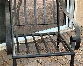 Heavy Wrought Iron Wide Scroll arm Chair #2 44x31x36in HxWxD