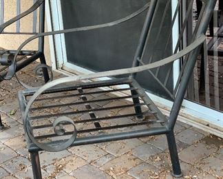 Heavy Wrought Iron Wide Scroll arm Chair #2 44x31x36in HxWxD