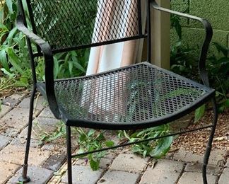 Vintage Wrought Iron Mesh Chair 33x22x20 HxWxD