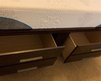 Queen Sz Contemporary Storage/Dresser Bed Memory Foam 57x63x91in HxWxD