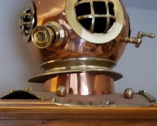 brass divers helmet decor